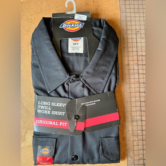 Dickies long sleeve work shirt Black TALL - Picture 2 of 2